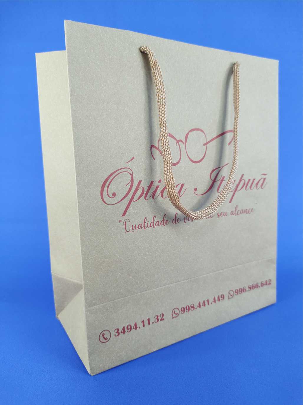 (INDISPONÍVEL) Sacola de Papel Kraft 110grs  Tam. 18X22X9  